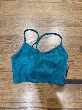 Carbon38 Teal Velvet Cropped Camisole